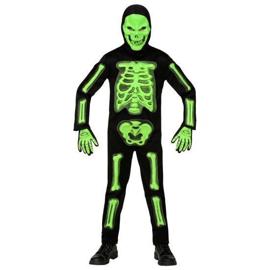 Fantasia infantil de esqueleto 3D – esqueleto verde em relevo