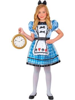 Fantasia Infantil Alice no País das Maravilhas (vestido com anágua e avental + faixa na cabeça com laço)