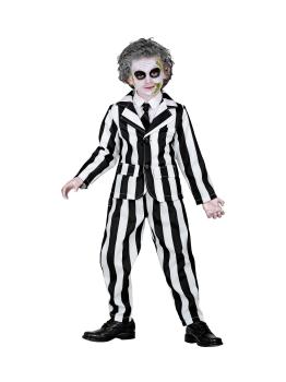 Fantasia infantil Beetlejuice / “Sleazy Ghost” (casaco, calça e gravata)