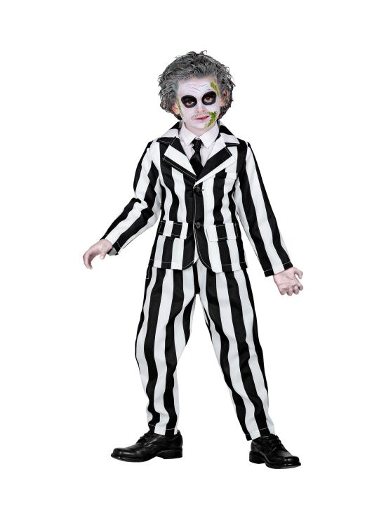 Fantasia infantil Beetlejuice / “Sleazy Ghost” (casaco, calça e gravata)