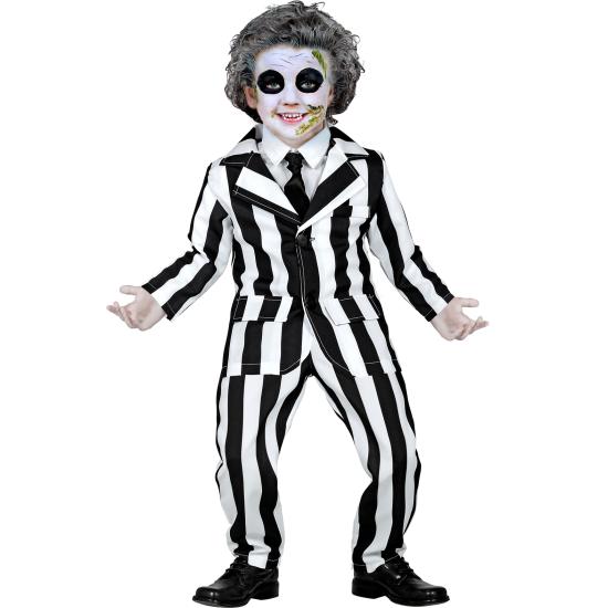Fantasia infantil Beetlejuice / “Sleazy Ghost” (casaco, calça e gravata)
