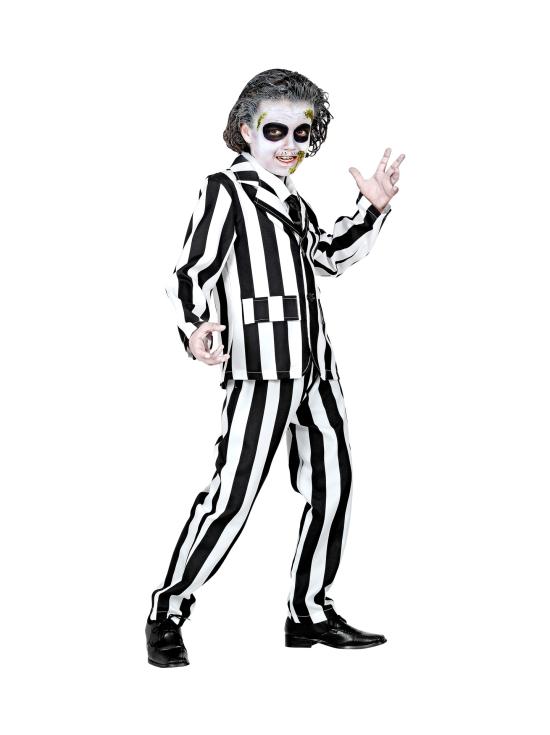 Fantasia infantil Beetlejuice / “Sleazy Ghost” (casaco, calça e gravata)