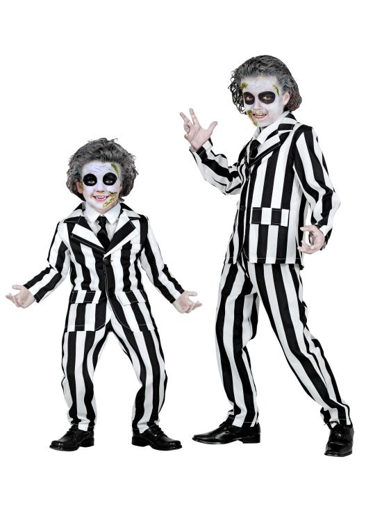 Fantasia infantil Beetlejuice / “Sleazy Ghost” (casaco, calça e gravata)
