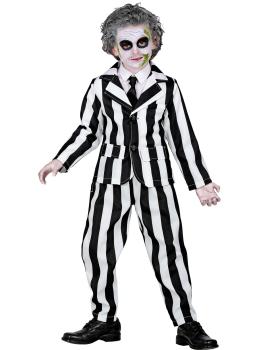 Fantasia infantil Beetlejuice / “Sleazy Ghost” (casaco, calça e gravata)