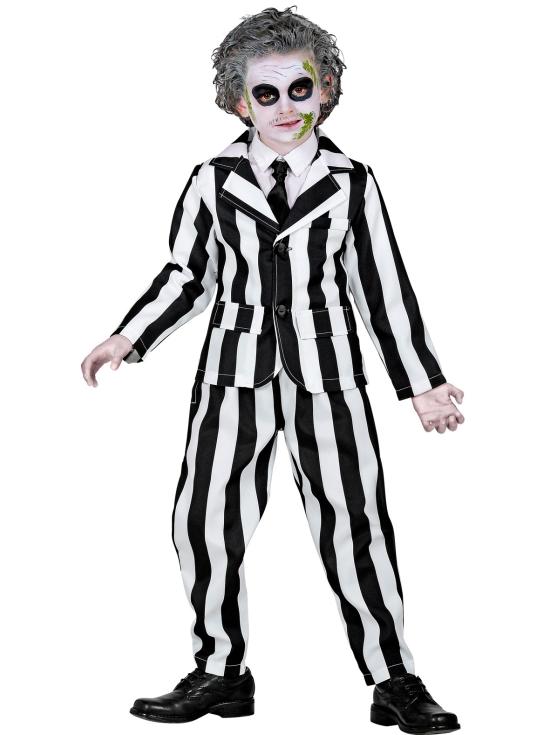 Fantasia infantil Beetlejuice / “Sleazy Ghost” (casaco, calça e gravata)