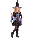 Fantasia infantil de bruxa de luxo – Vestido brilhante + chapéu