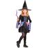 Fantasia infantil de bruxa de luxo – Vestido brilhante + chapéu