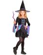 Fantasia infantil de bruxa de luxo – Vestido brilhante + chapéu