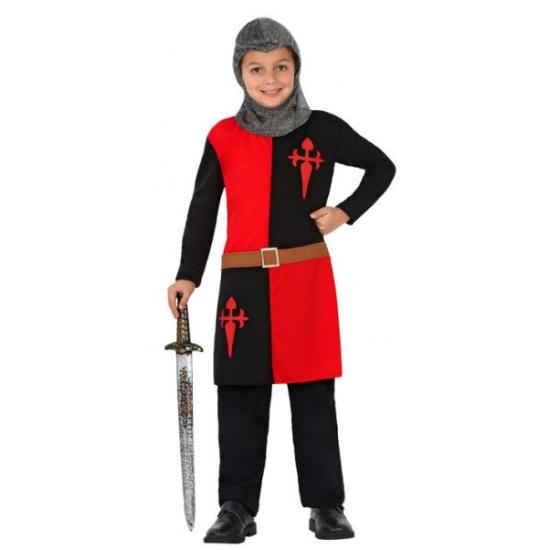 Fato infantil de Cavaleiro Medieval Vermelho e Preto. Fato infantil de Cavaleiro Medieval Vermelho e Preto.