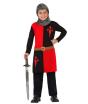 Fato infantil de Cavaleiro Medieval Vermelho e Preto.