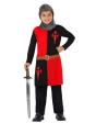 Fato infantil de Cavaleiro Medieval Vermelho e Preto.