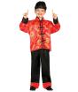 Fato infantil chinês vermelho.