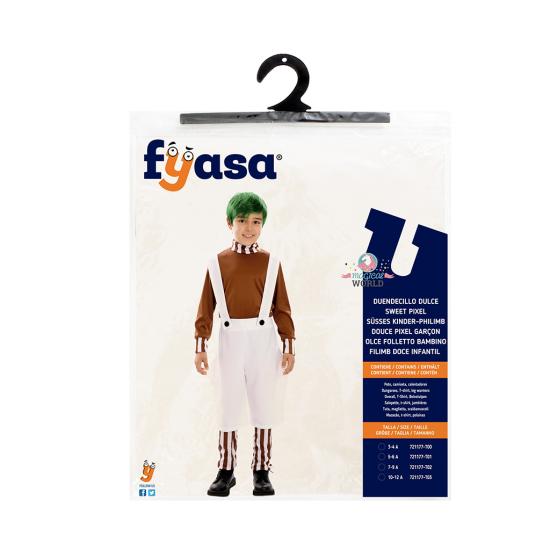 Fantasia infantil Sweet Pixie Oompa Loompa Willy Wonka,