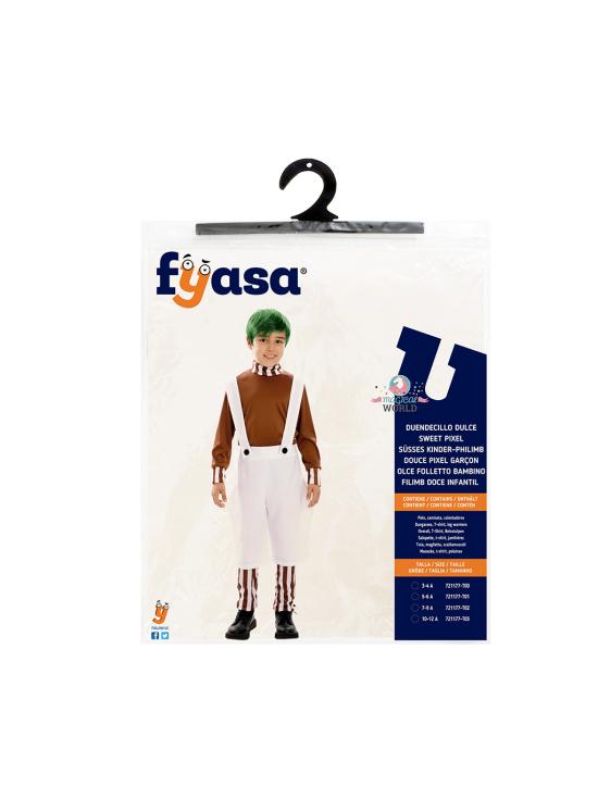 Fantasia infantil Sweet Pixie Oompa Loompa Willy Wonka,