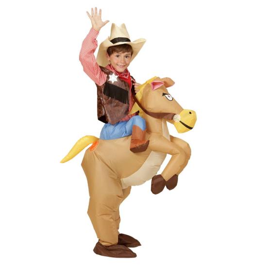 Fantasia de cowboy infantil com cavalo inflável tamanho único