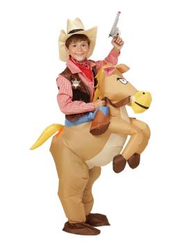 Fantasia de Cowboy Infantil com Cavalo Inflável, Tamanho Único