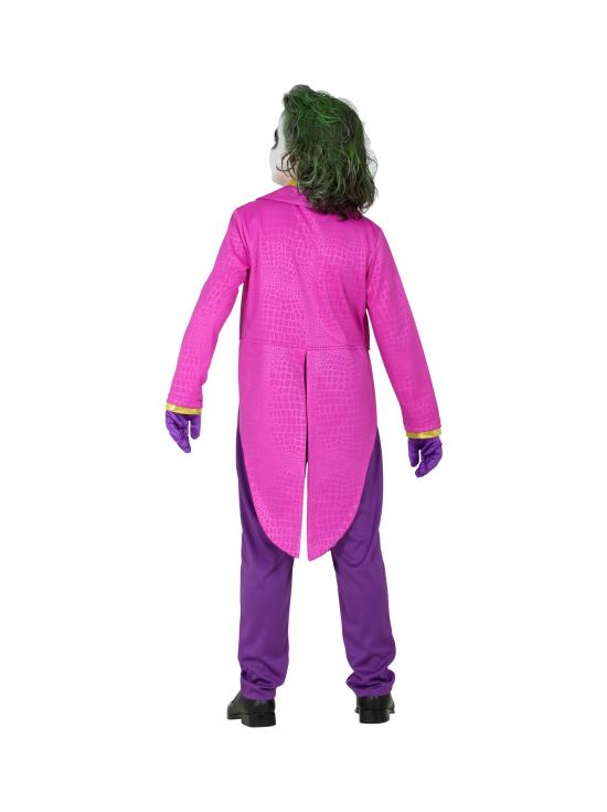 Fato de Joker para criança – fraque com camisa e colete, calças, gravata e luvas