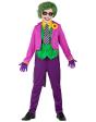 Fato de Joker para criança – fraque com camisa e colete, calças, gravata e luvas