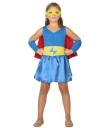 Fato de super-herói azul para menina.