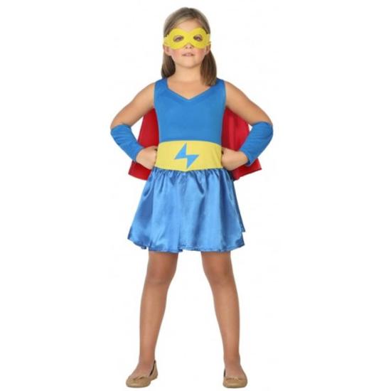 Fato de super-herói azul para menina. Fato de super-herói azul para menina.