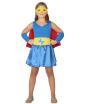 Fato de super-herói azul para menina.