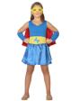 Fato de super-herói azul para menina.