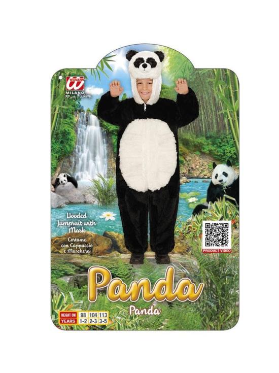 Fantasia infantil de urso panda de pelúcia