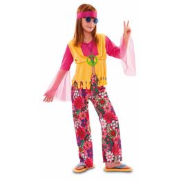 Fato de menina hippie rosa.