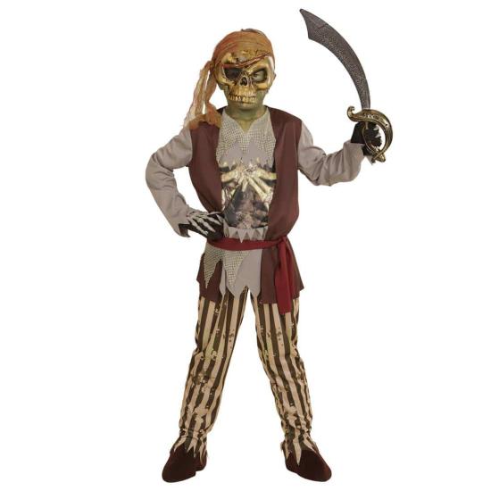 Fantasia infantil de pirata zumbi dos 7 mares