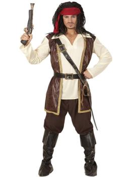 Fato de Jack Sparrow Piratas Caribenho para adulto