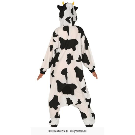 Fantasia de vaca kigurumi com capuz para adulto