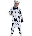 Fantasia de vaca kigurumi com capuz para adulto