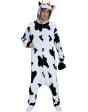 Fantasia de vaca kigurumi com capuz para adulto