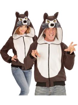 Moletom com capuz unissex com fantasia de lobo