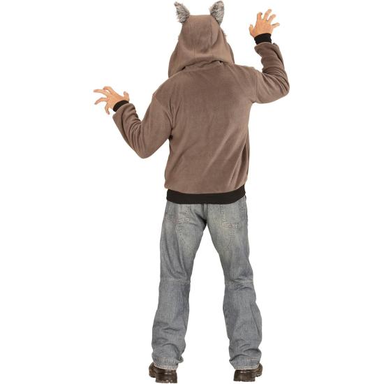 Fantasia de moletom com capuz de lobo unissex