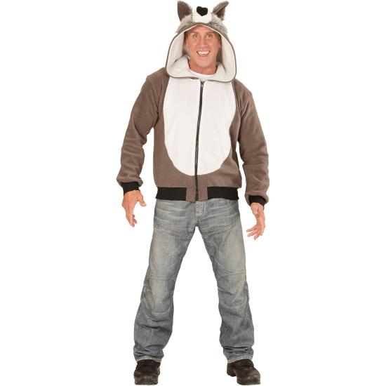Fantasia de moletom com capuz de lobo unissex