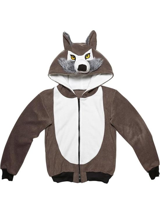 Moletom com capuz unissex com fantasia de lobo
