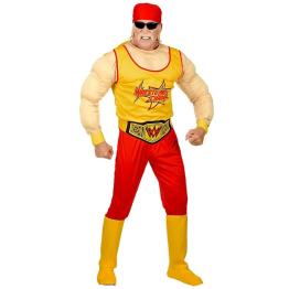 Fantasia de lutador de luta livre Hulk Hogan tamanho adulto