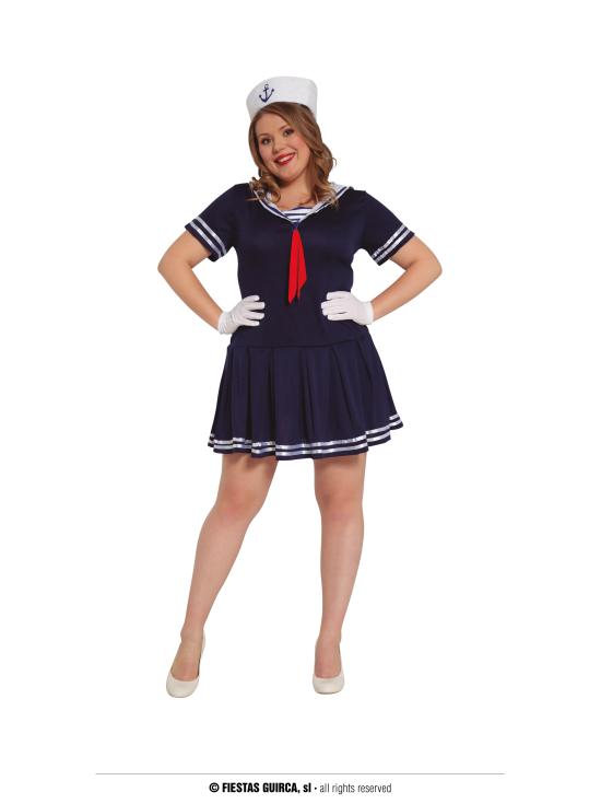 Fantasia Sexy de Marinheira Azul, Tamanho Adulto Feminino