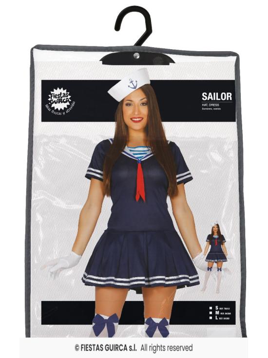 Fantasia Sexy de Marinheira Azul, Tamanho Adulto Feminino