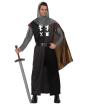Fantasia medieval de cavaleiro cristão cinza para adulto