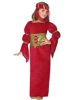 Fato de senhora medieval da corte de Genebra para meninas