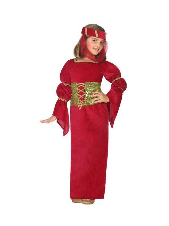 Fato de senhora medieval da corte de Genebra para meninas