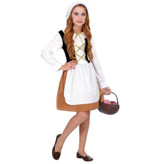 Fato de estalajadeiro medieval alegre para menina Fato de estalajadeiro medieval alegre para menina