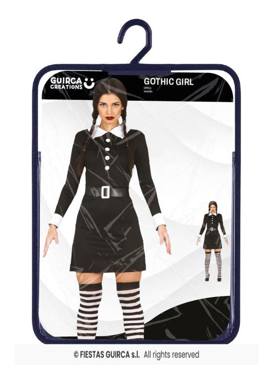 Fato económico de Wednesday Addams para adulto
