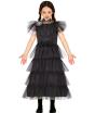 Vestido de festa para menina com fantasia de quarta-feira Addams
