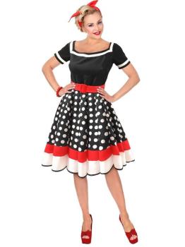 Traje clássico feminino da moda dos anos 50