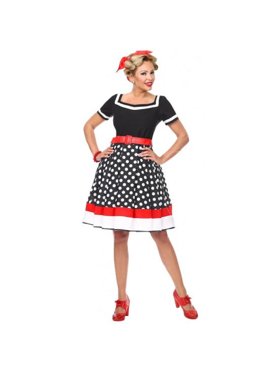 Traje clássico feminino da moda dos anos 50