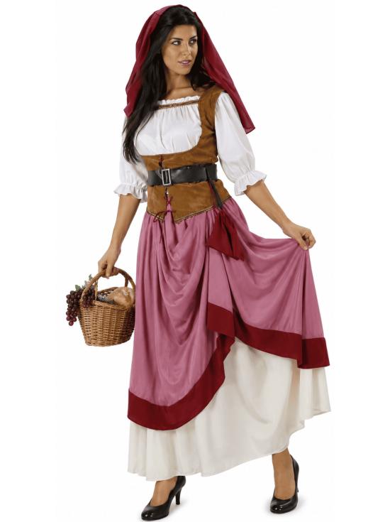 Traje de empregada medieval para mulheres