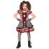 Fantasia de boneca arlequim para meninas – Vestido com laço, gargantilha e luvas